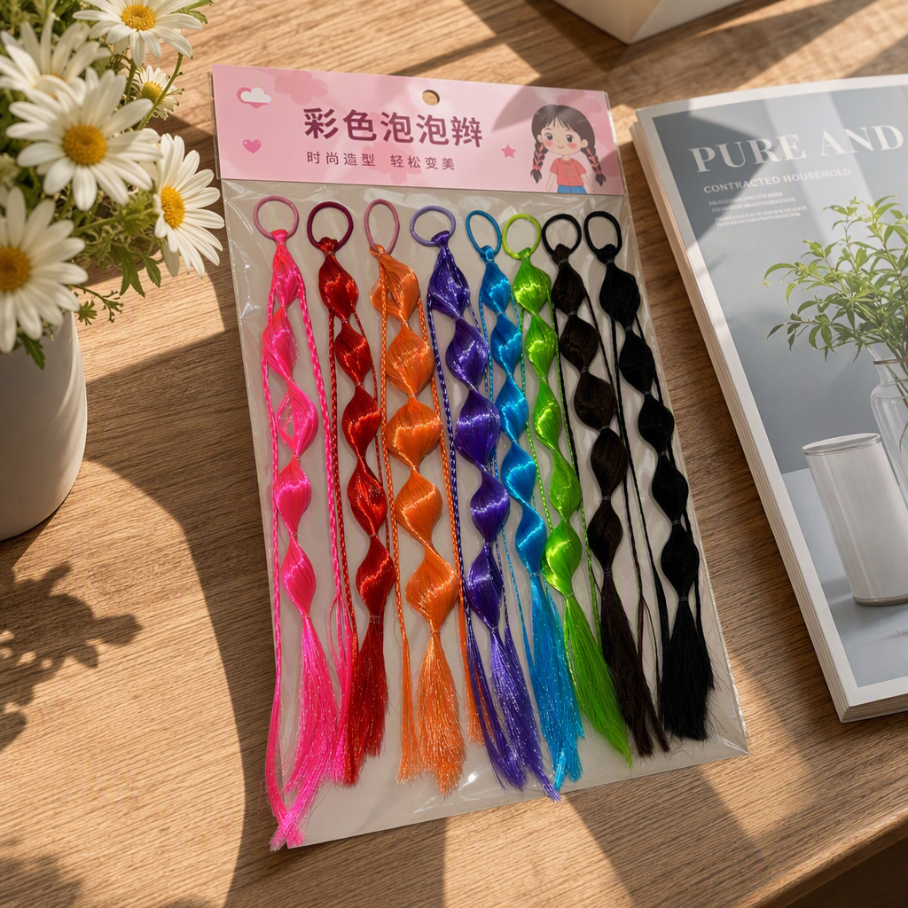 Colorful wigs and braids, a variety of hair accessories, for children and adults, party and performance outfits, and hair styling accessories details Picture