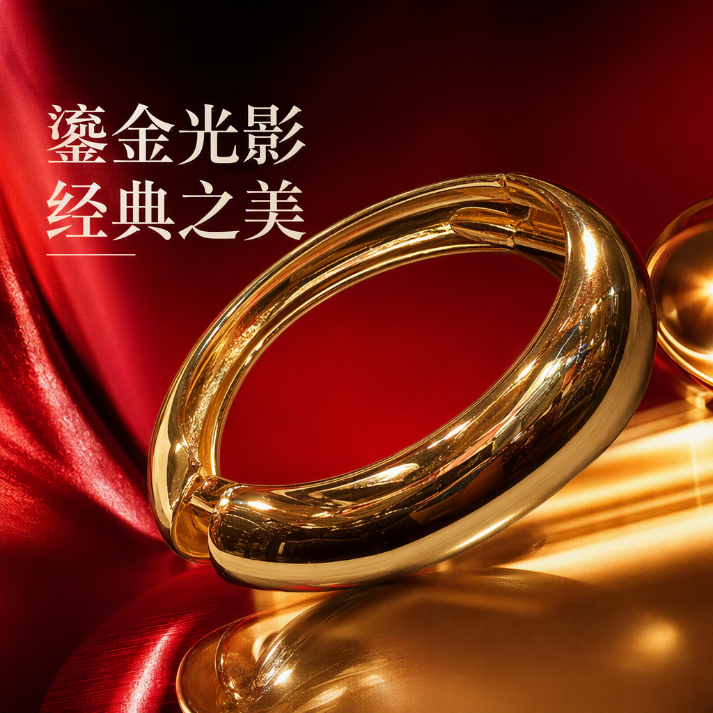 金色金属手镯细节图
