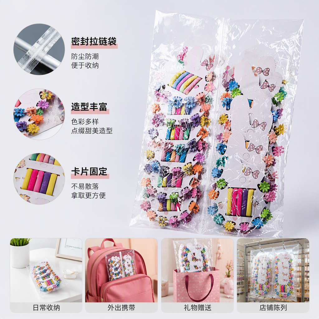 Colorful flower hair clip set, Korean style cute hair accessories, headwear, hair accessories and hair clip combination gift box