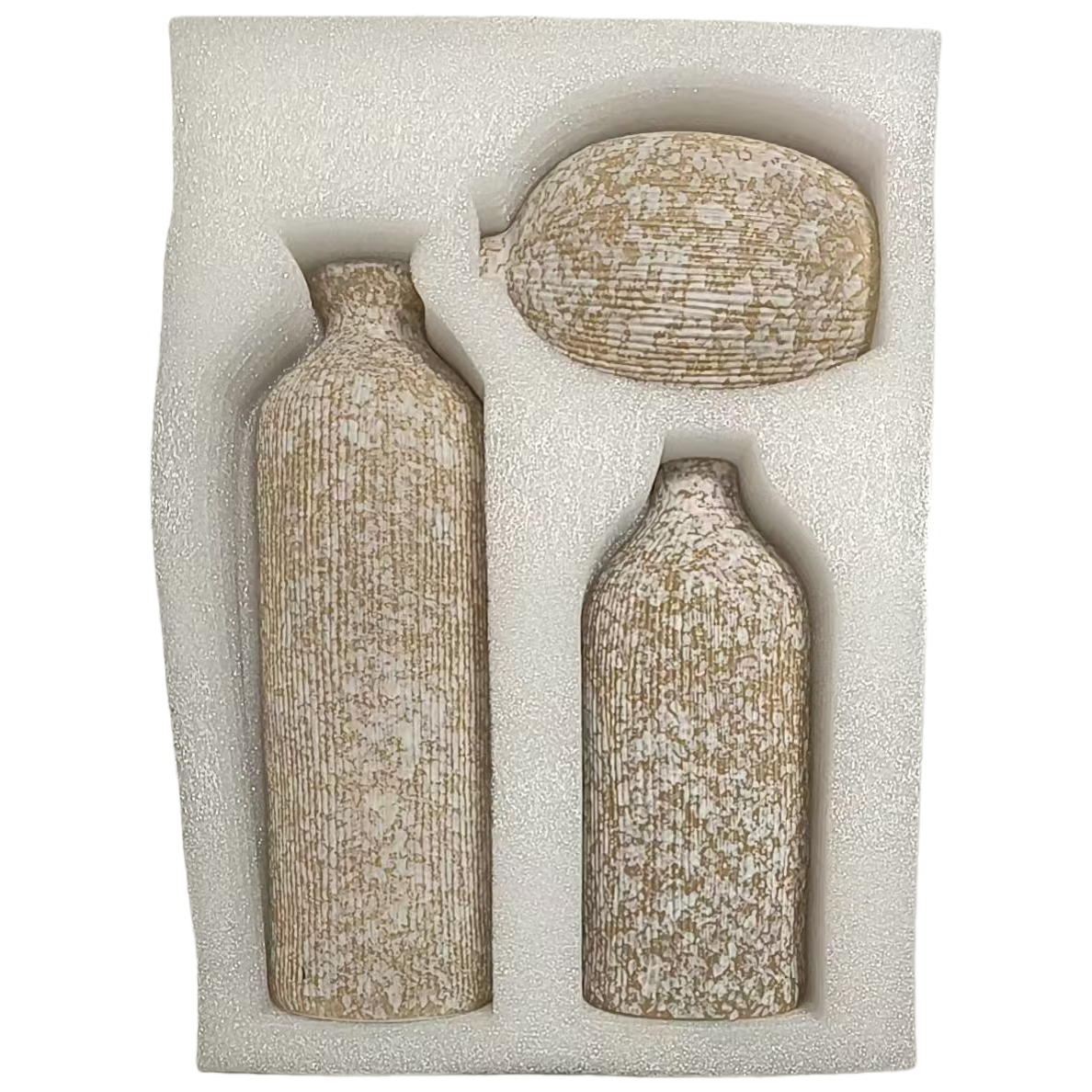 Beige textura moteada ceramica conjunto de botellas decoración del hogar objetos de mesa artesanía creativa estilo minimalista regalo colección Item Picture