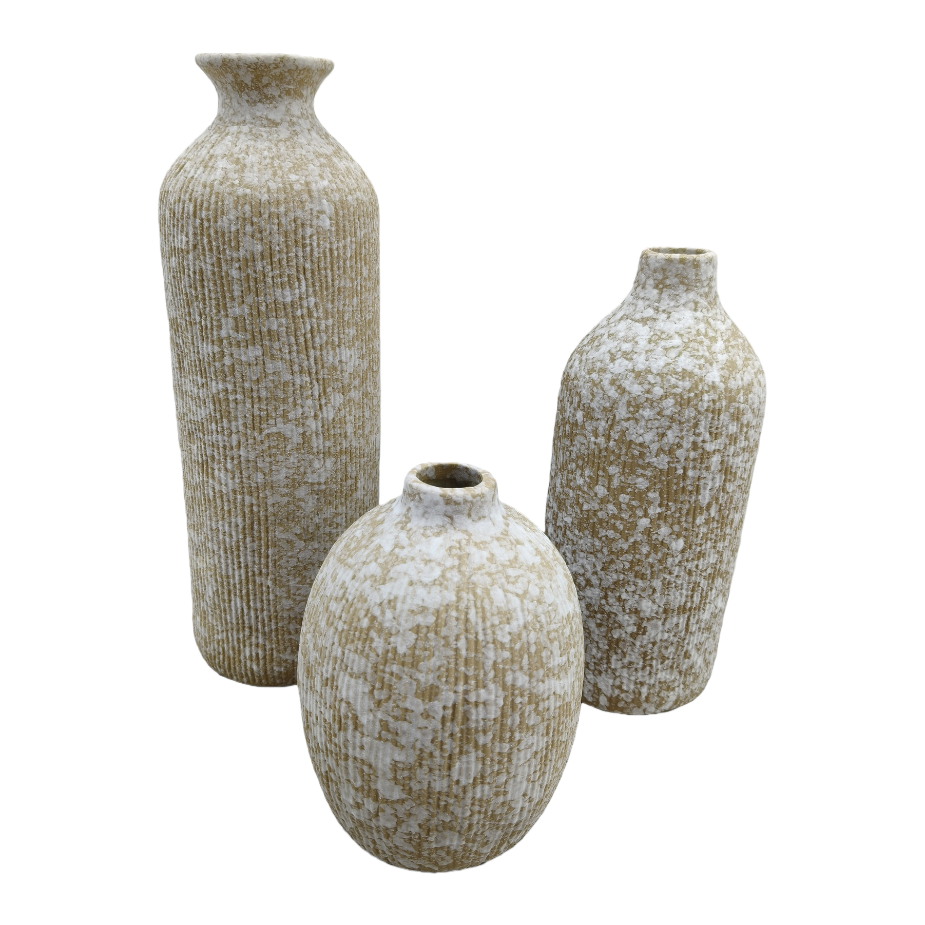 Arroz blanco textura moteada ceramica jarrón set simple y moderno sala de estar pieza creativa decoración del hogar Item Picture