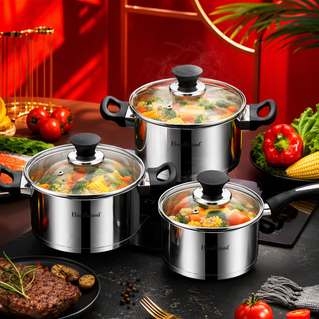 Multi-functional kitchen cookware set, household stew pot, soup pot, frying and stir-frying pot combination, practical and durable kitchenware products HR1119-1