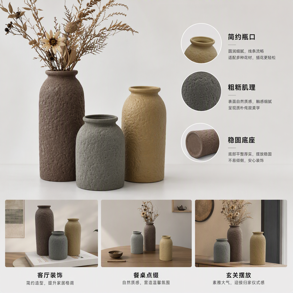 Creativo tres texturizado cerámica latas de almacenamiento latas de almacenamiento de cocina contenedor de cerámica multifuncional hogar objetos decorativos