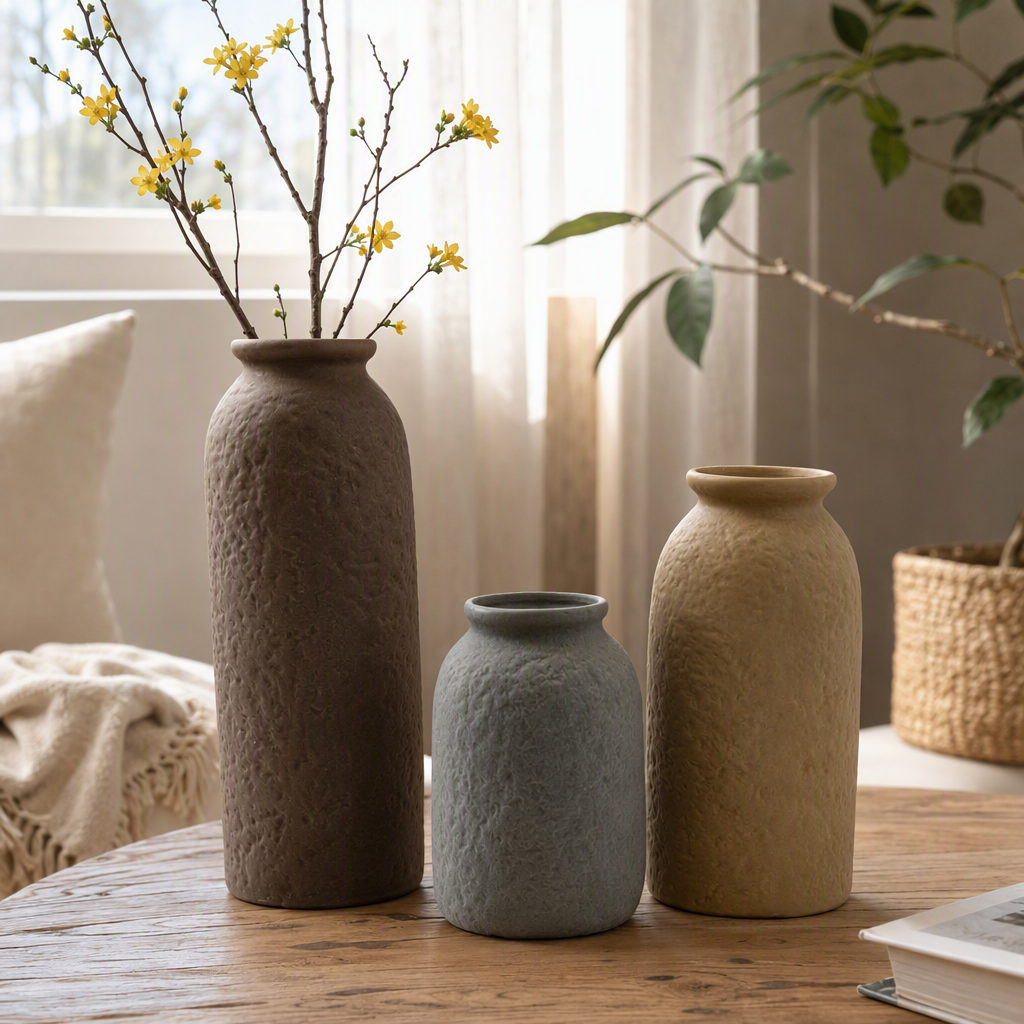 Creativo tres texturizado cerámica latas de almacenamiento latas de almacenamiento de cocina contenedor de cerámica multifuncional hogar objetos decorativos details Picture