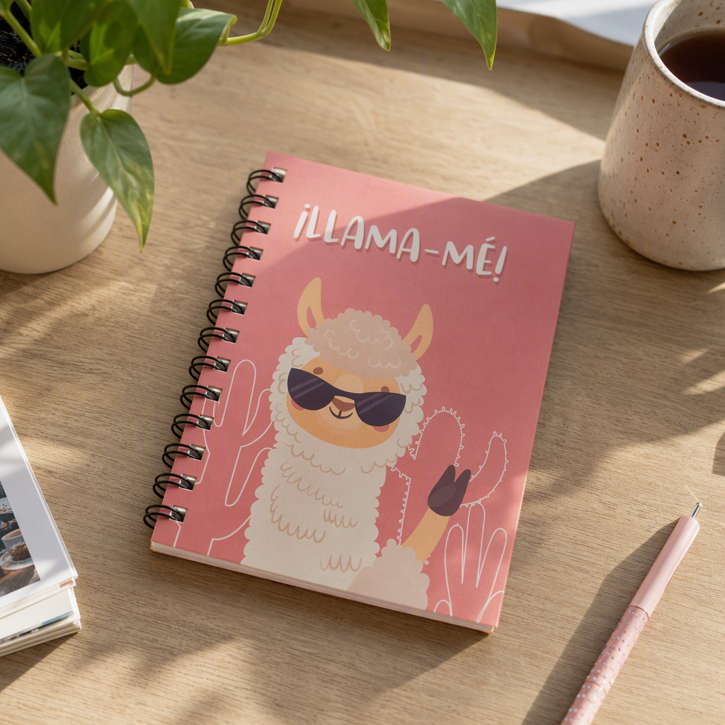 Donghu Paper Products A6 Cool and Stylish alpaca Coil Pink Cute Notebook details Picture