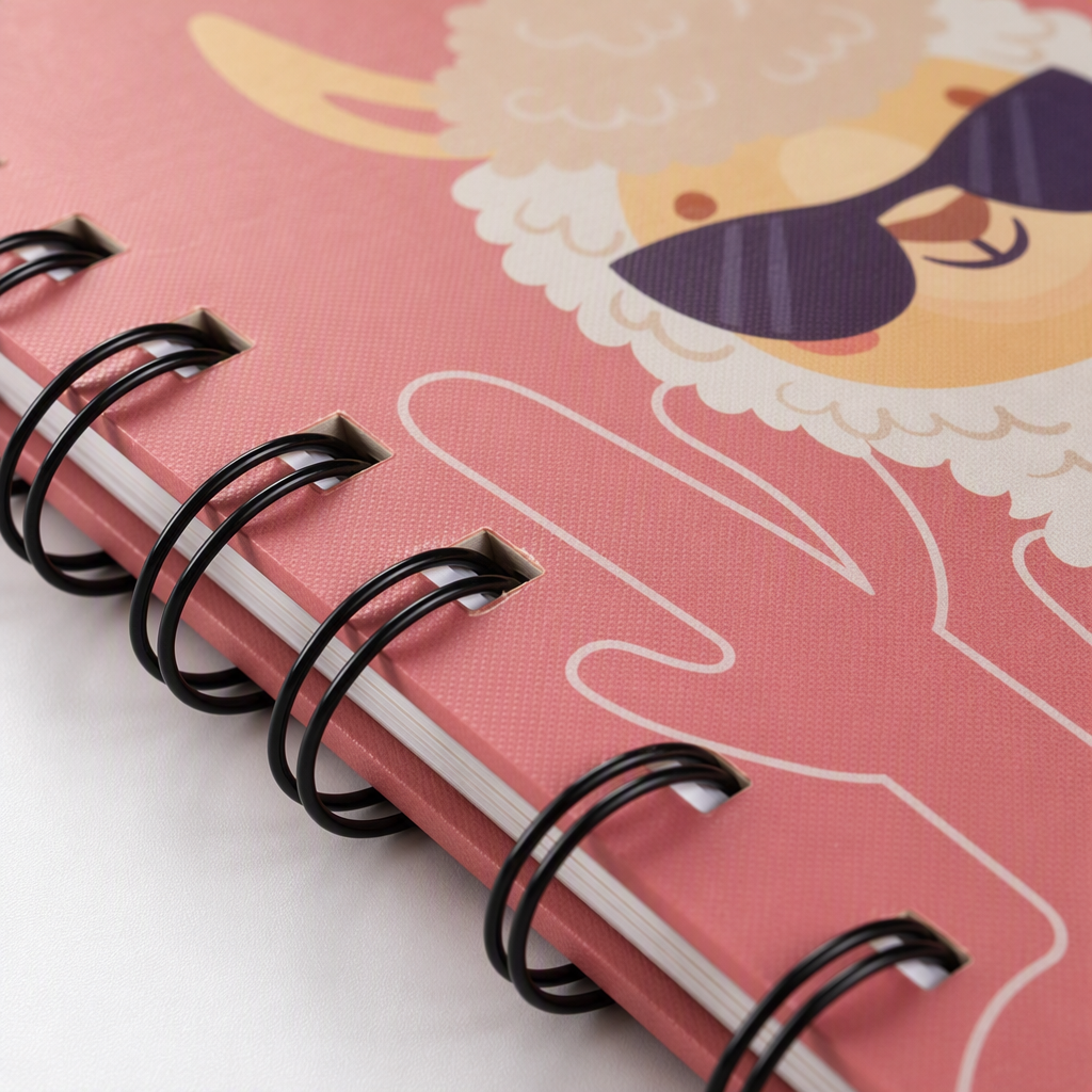 Donghu Paper Products A6 Cool and Stylish alpaca Coil Pink Cute Notebook Application Scenario
