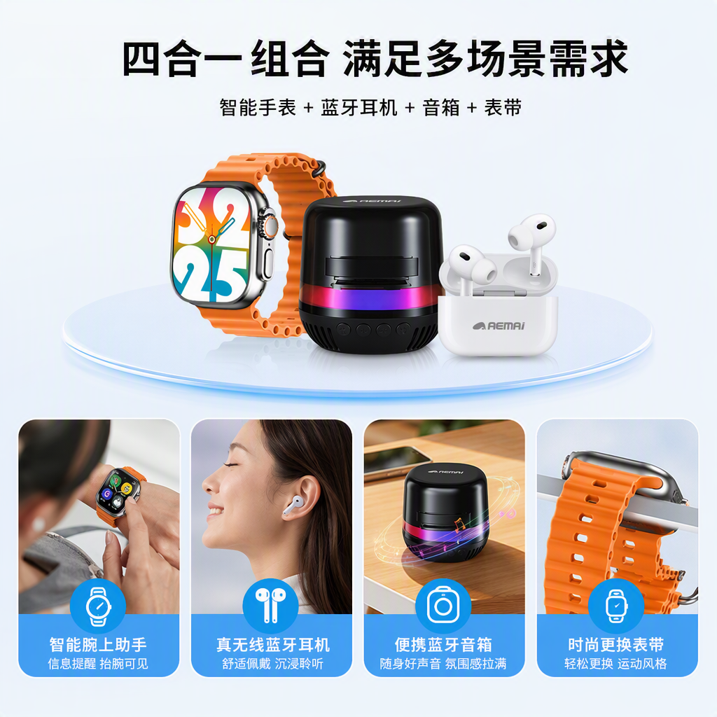 A variety of blue and white packaging box product combination sets, multi-purpose storage and organization boxes, creative gift boxes for home goods