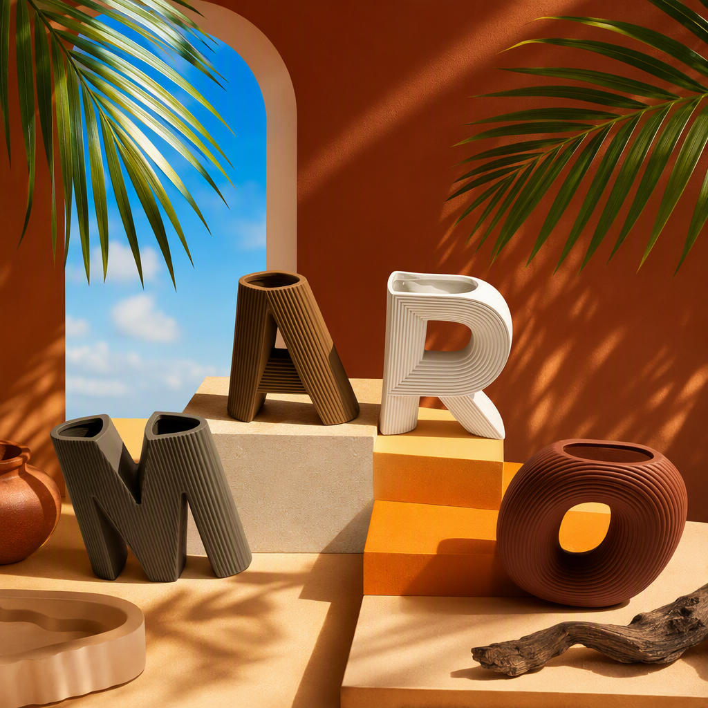 Colorful letter vase, creative home decoration, personalized display piece, colorful letter ceramic flower vase gift Specification image