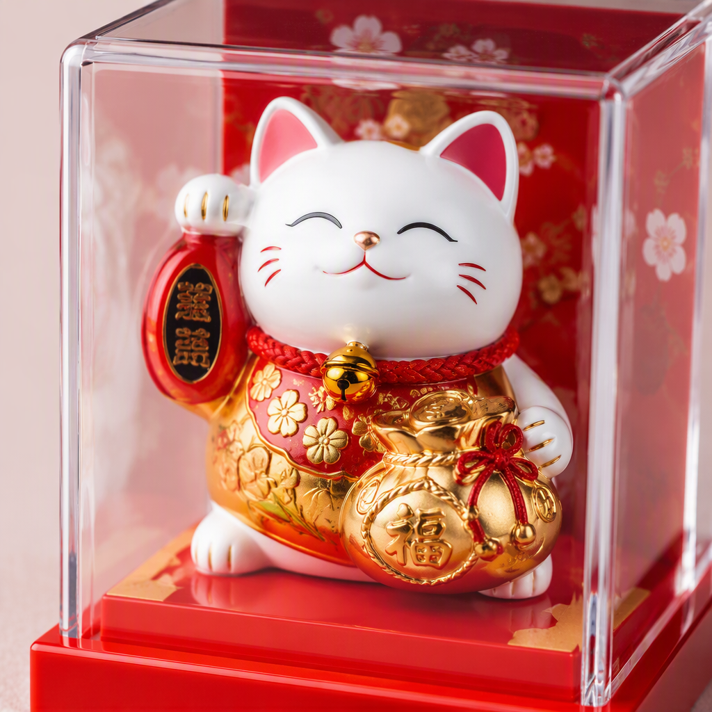 招财猫/陶瓷工艺摆件/招财猫前台/水晶摆件/手持小风扇产品图