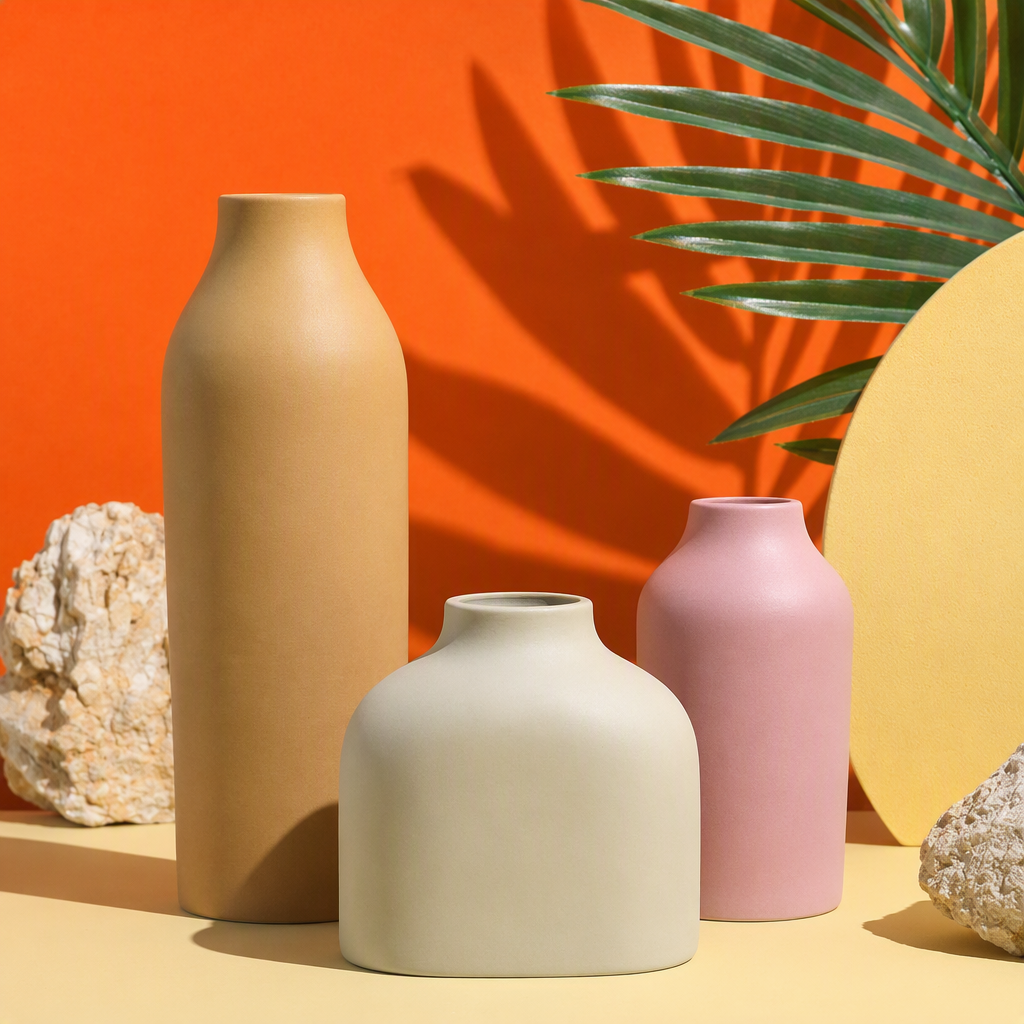 A set of three creative ceramic vases, simple and modern home decoration ornaments, handicrafts and gifts Specification image