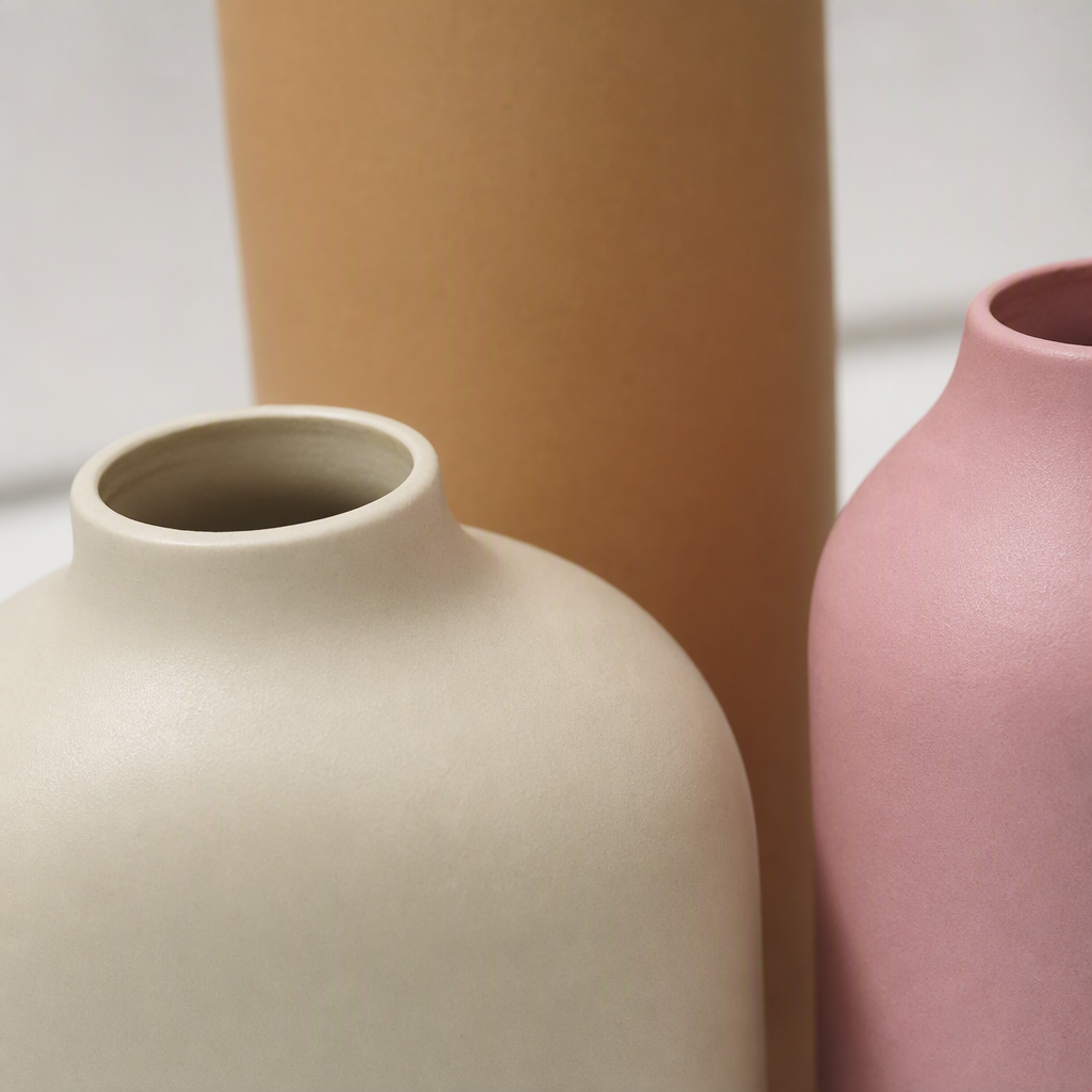 A set of three creative ceramic vases, simple and modern home decoration ornaments, handicrafts and gifts Application Scenario