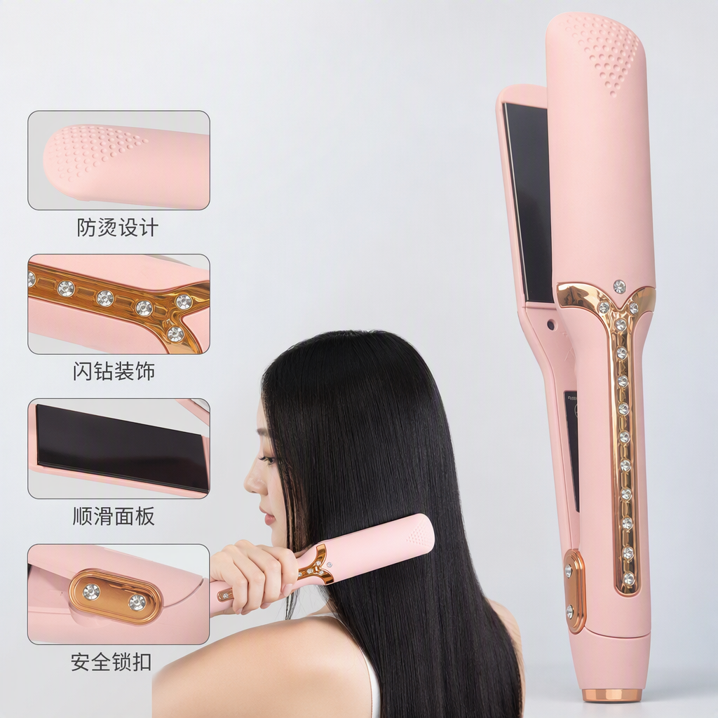 ENERGY MAX Pink Gold and Diamond Textured Hair Straightener ENERGY MAX Pink Gold and Diamond Textured Hair Straightener