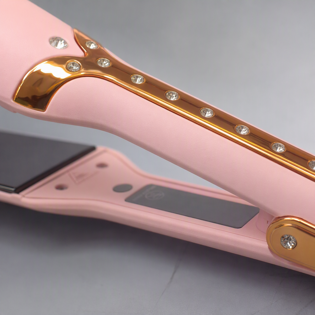 ENERGY MAX Pink Gold and Diamond Textured Hair Straightener details Picture