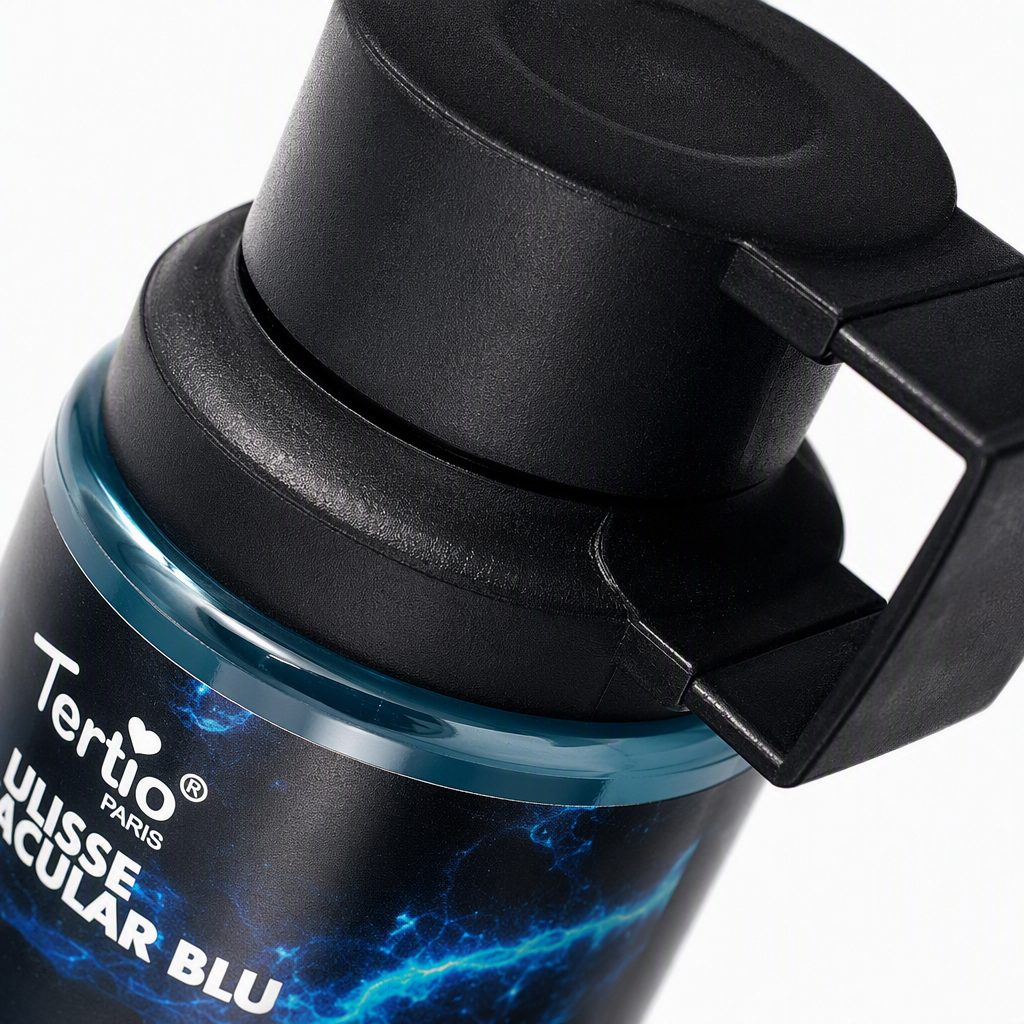 Tertio Paris ULISSE SPECTACULAR BLU perfume, black packaging box, blue bottle, spray cap, fashionable, light and long-lasting fragrance Application Scenario