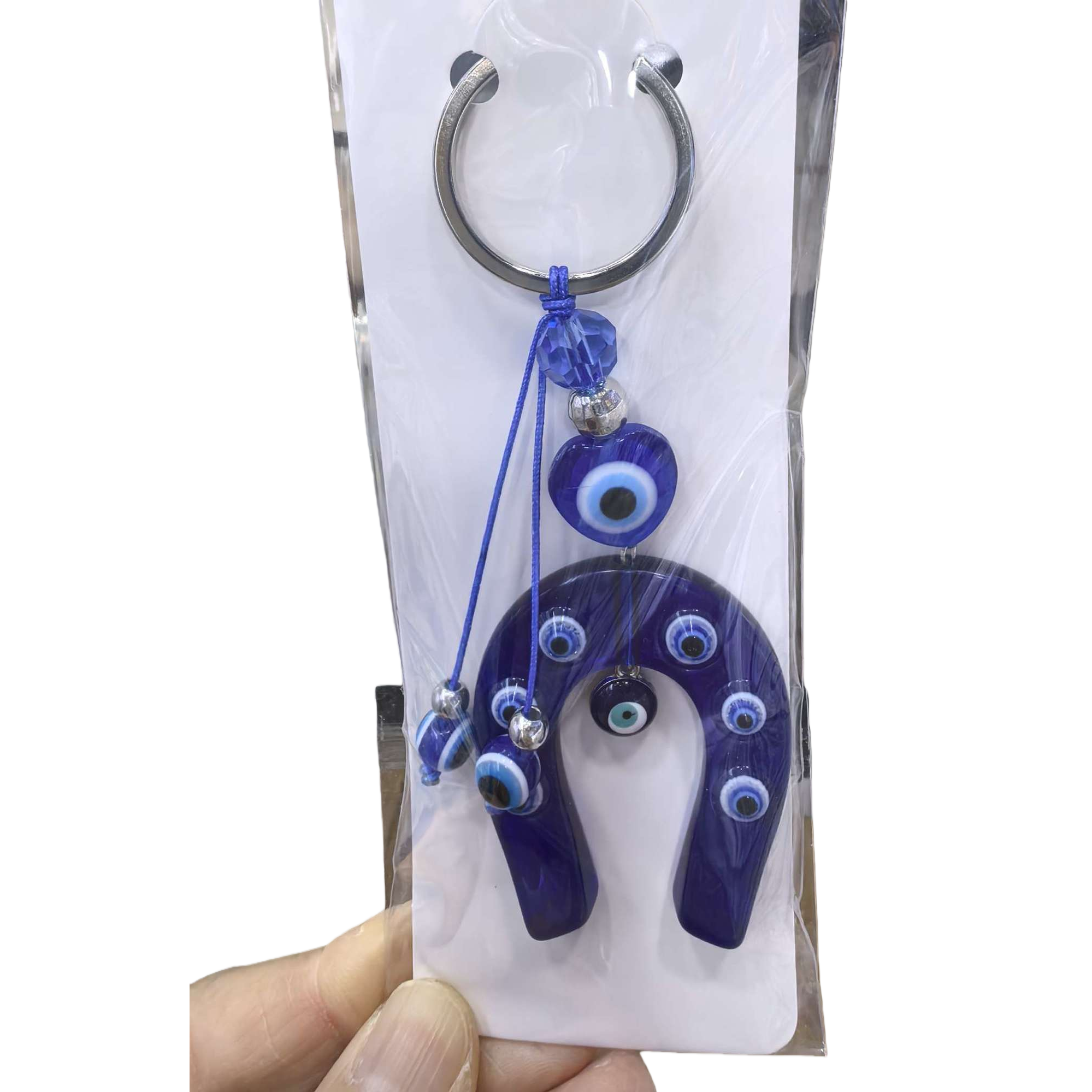 Cool blue Devil's Eye keychain pendant, personalized and creative car key chain accessory, gift and giveaway Item Picture