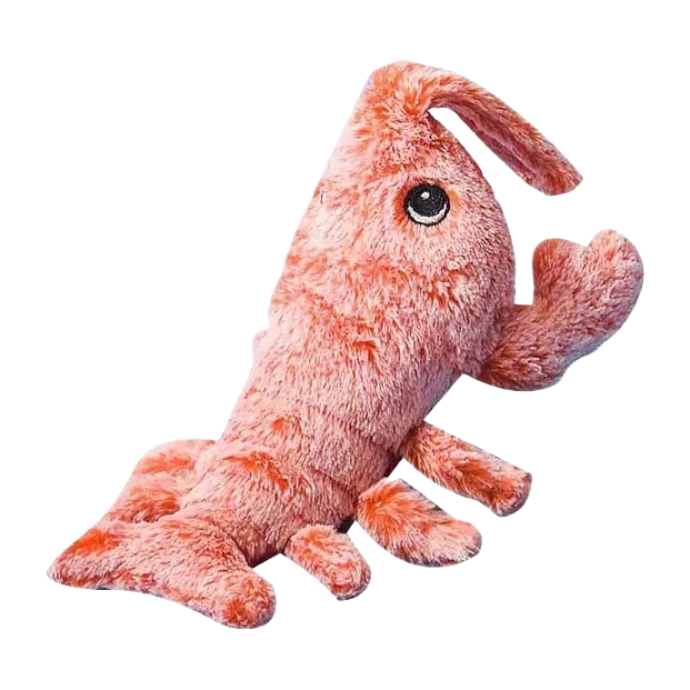 Cute orange plush shrimp dolls, soft and adorable cartoon fabric smart pet toys that don't shed Item Picture
