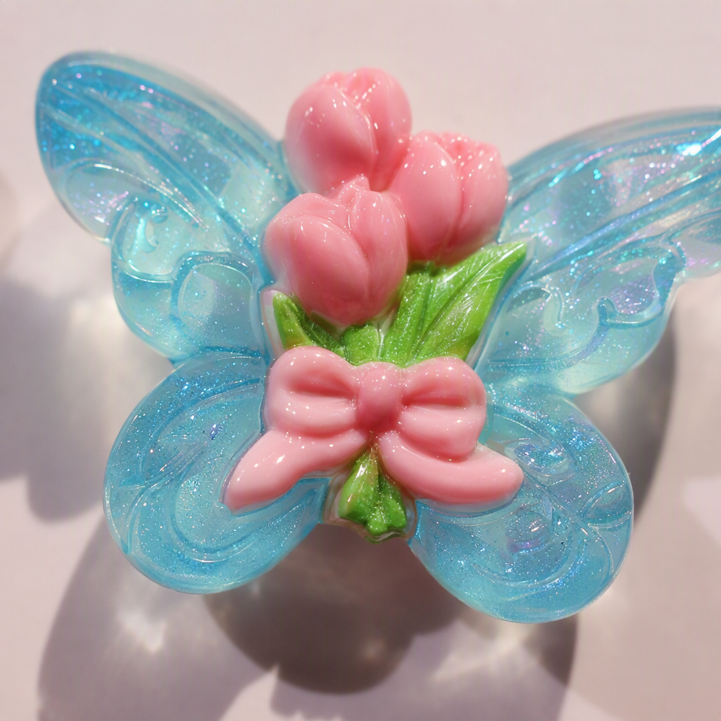 Pink card decorated butterfly hair clips, sweet and cute hair accessories, girl's hairstyle clips, hair accessories, hair clips, gift outfits Application Scenario