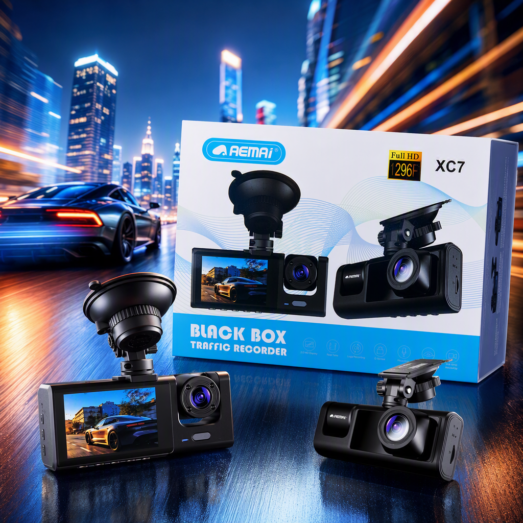 High-end black dashcam packaging box, shock-resistant portable storage box, auto parts storage box, gift box packaging Specification image