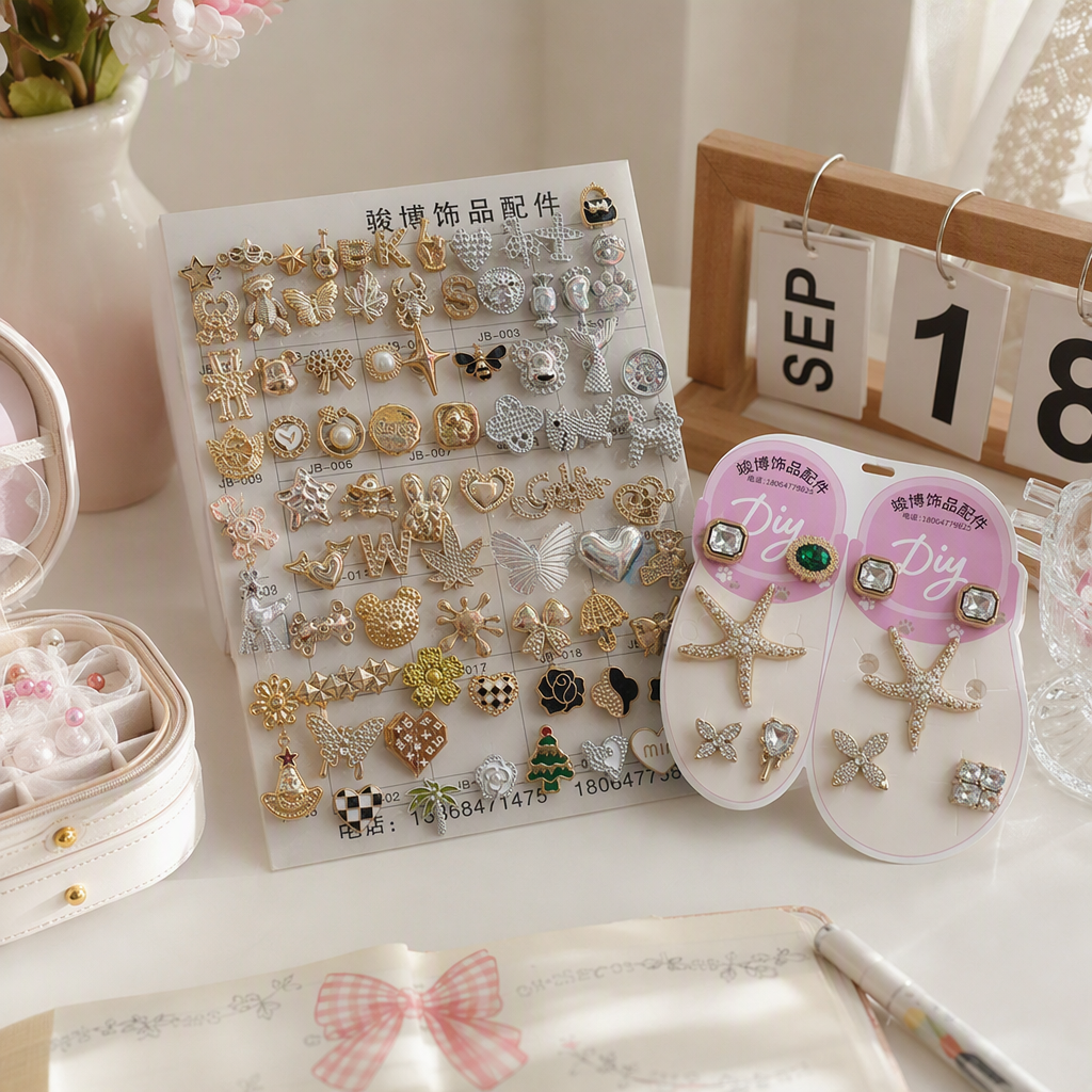 A variety of fashionable gold and silver jewelry accessories, simple and versatile, trendy jewelry accessory combinations details Picture