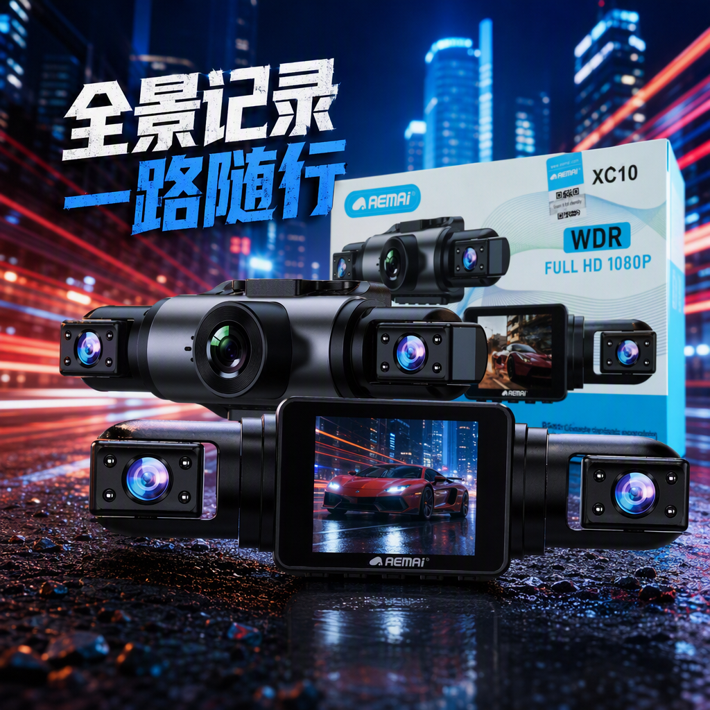 High-end black dashcam packaging box, durable and portable, car parts storage box, gift box packaging design Specification image
