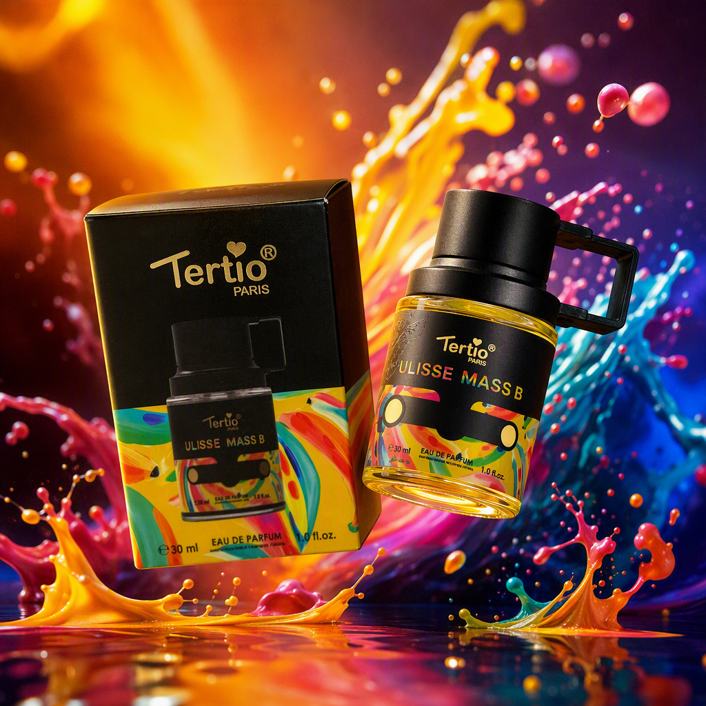 Tertio PARISULISSE MASS B Perfume Gift Box, colorful bottle, black packaging box, fashionable fragrance gift set Specification image