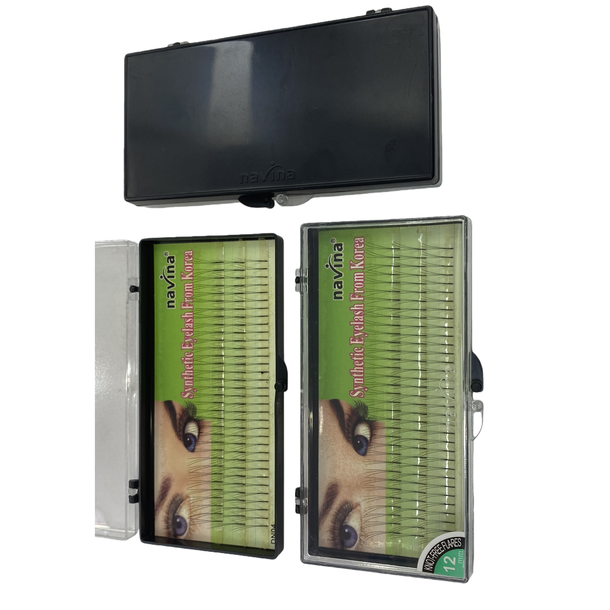 Korean imported false eyelashes, green packaging, black storage box, natural thick and long-lasting eyelash look Item Picture