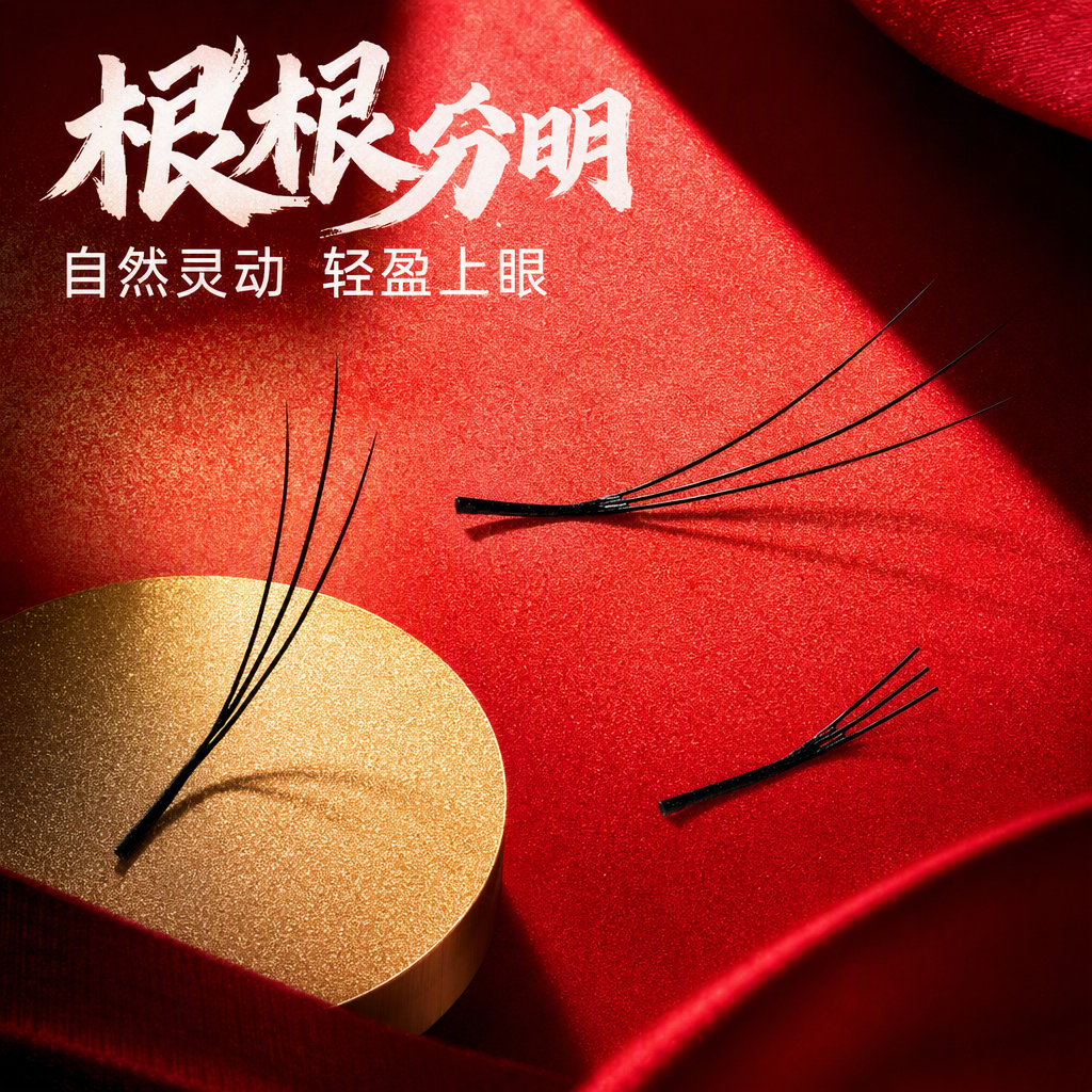 Natural thick black false eyelashes are long-lasting, slender and not prone to smudge. They are a must-have item for makeup Specification image