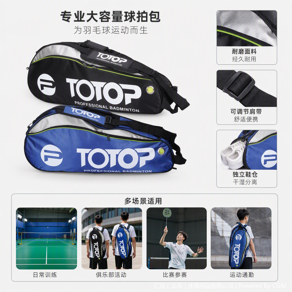 TP9332羽毛球拍多用拍包详情2