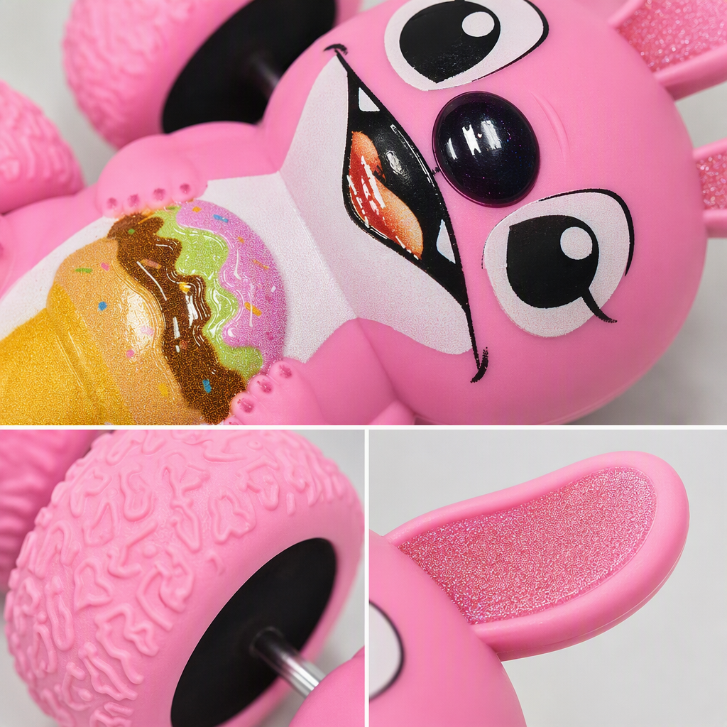 Pink ice cream Sprite inertial rolling stunt car, children's 360° flip and durable cartoon car toy Specification image