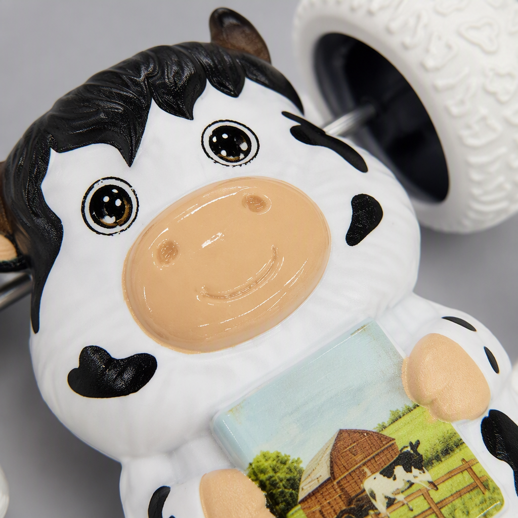 Cute and fun little cow inertial rolling stunt car, children's 360° flip and durable cartoon car toy Specification image