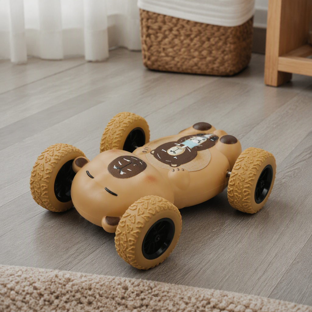 Kapibala Inertial rolling stunt car, a 360° double-sided flip and durable cartoon toy car for children Item Picture