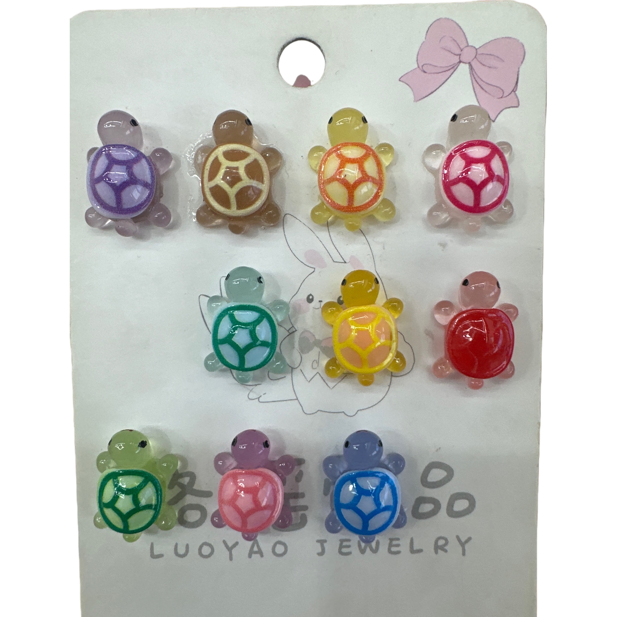 Creative and colorful turtle-shaped ear studs, fashionable, individual and simple earrings, girlish and versatile earrings Item Picture