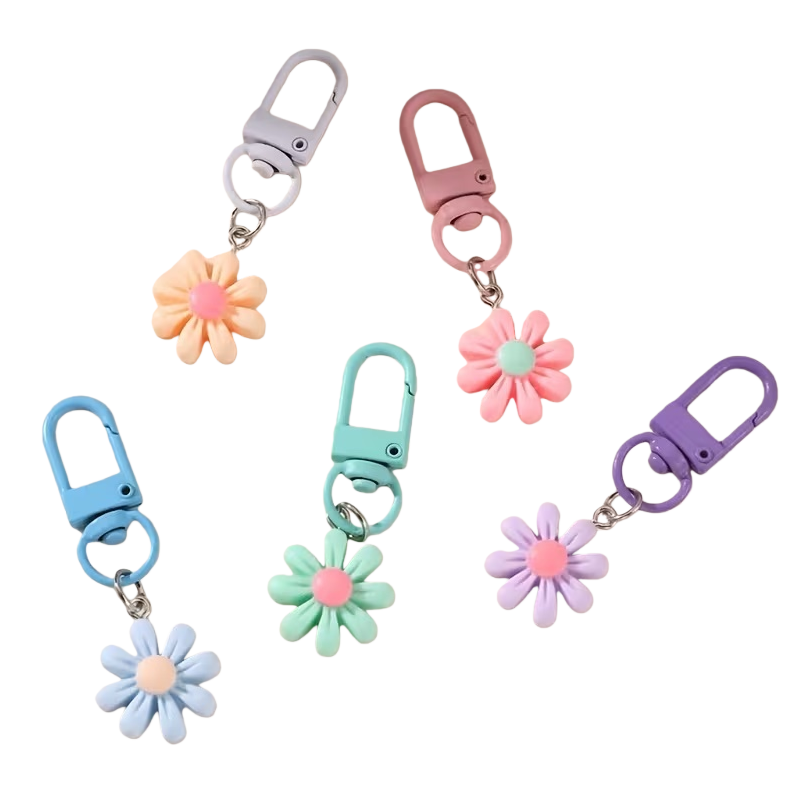 Colorful daisy-shaped keychains, cute and fashionable car key pendants, gifts, promotional items and decorative items Item Picture