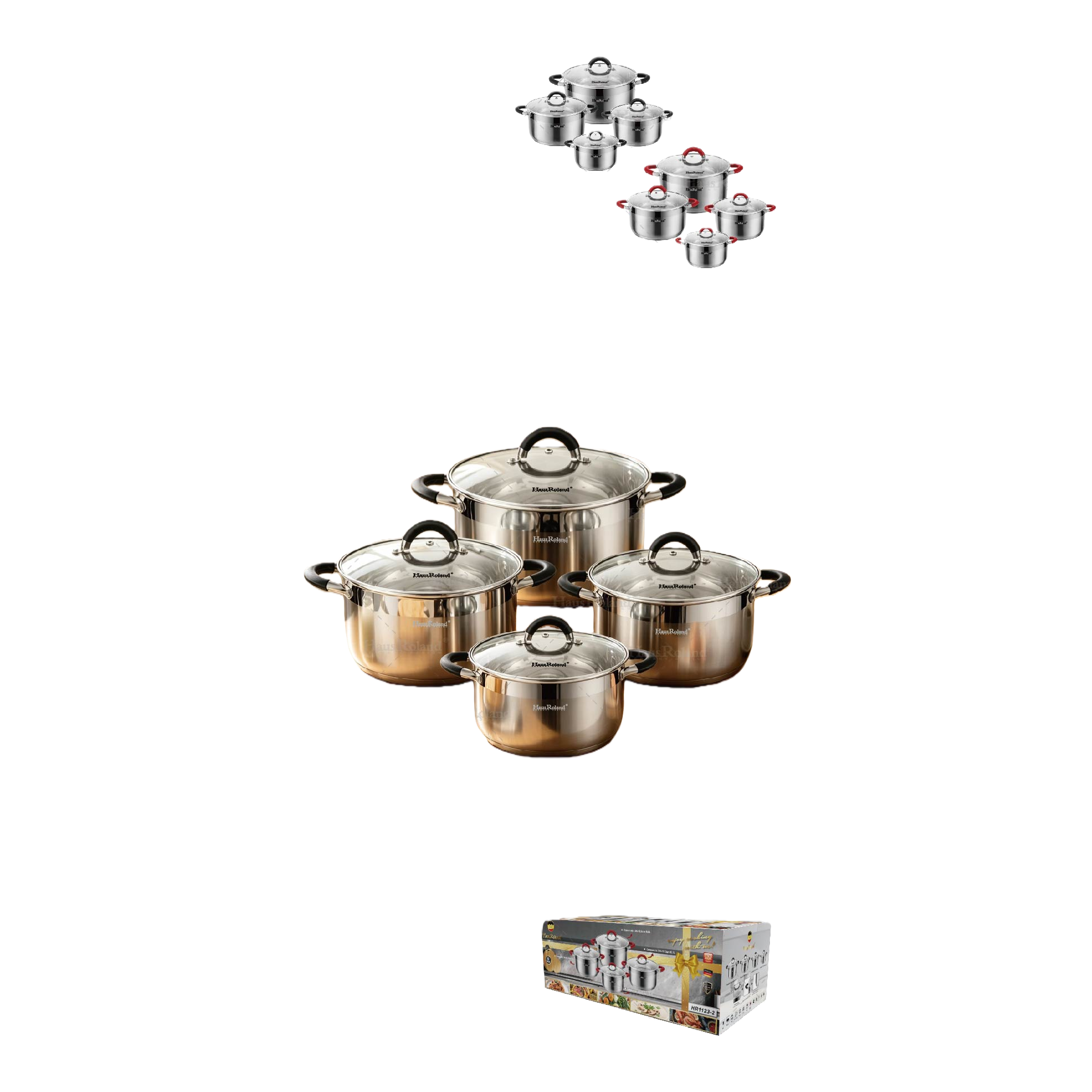 Heat-resistant non-stick cookware set for home kitchen, multi-purpose cookware combination for making soup and stir-frying, practical and durable HR1123-2