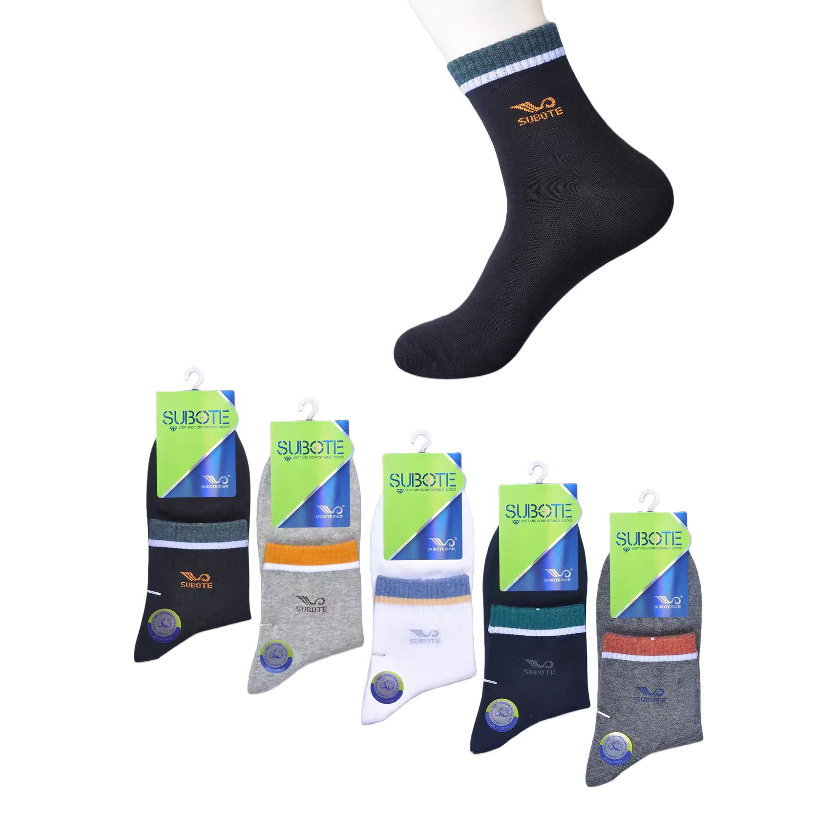 The sporty and casual cotton socks are comfortable and breathable, available in both men's and women's styles in various lengths and colors Application Scenario