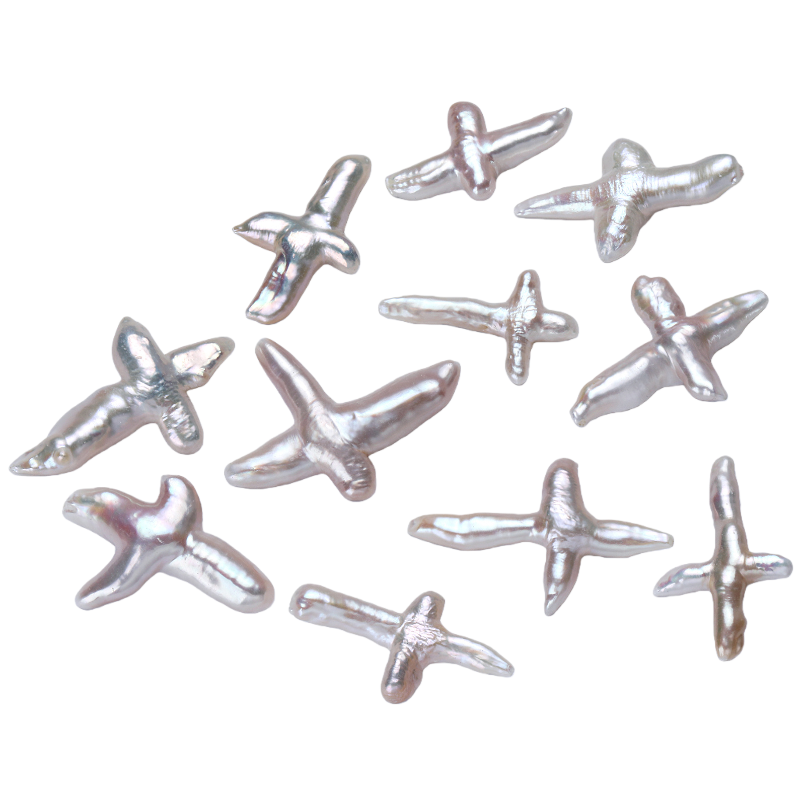 diy semi-finished products of freshwater Baroque cross pearl loose beads Item Picture