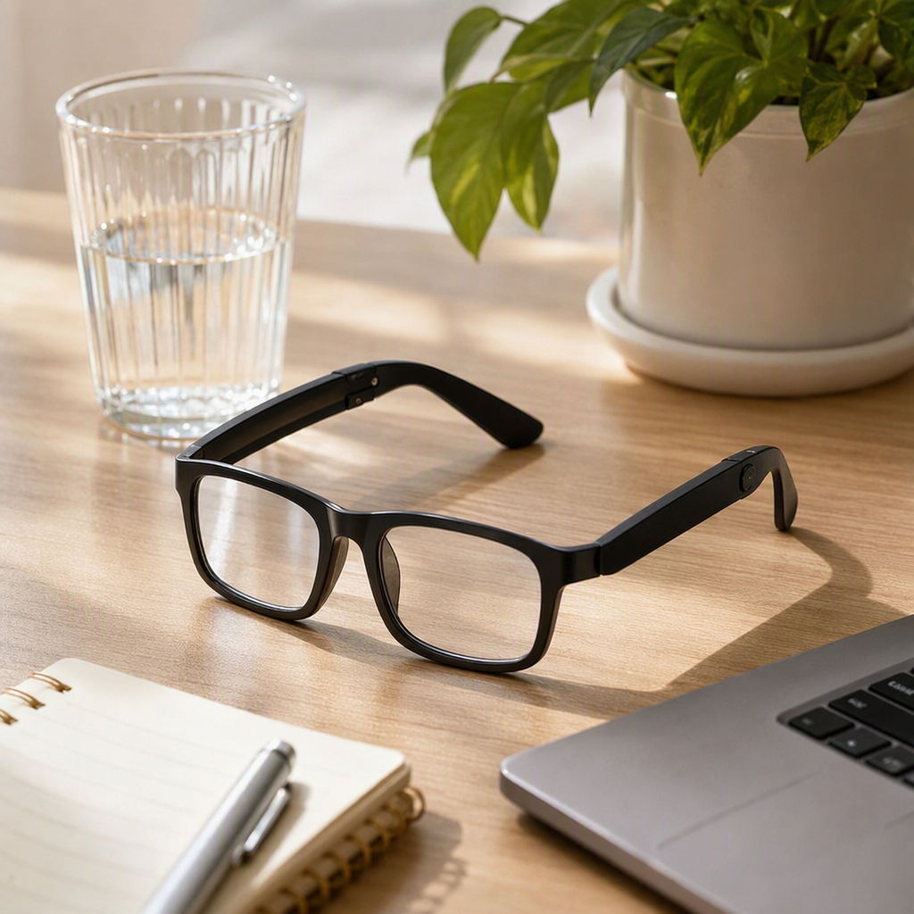 Fashionable white packaging box, suitable for smart glasses, portable storage box, simple and lightweight, anti-drop protective box details Picture