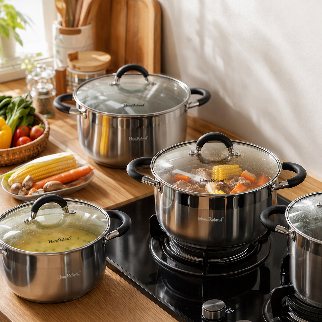 Heat-resistant non-stick cookware set for home kitchen, multi-purpose cookware combination for making soup and stir-frying, practical and durable HR1123-2 Item Picture