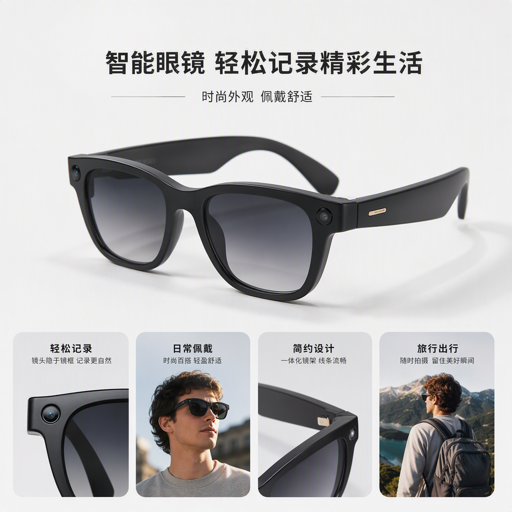 Fashionable white packaging box, suitable for smart glasses, portable storage box, simple design, storage accessories, storage box, storage bag