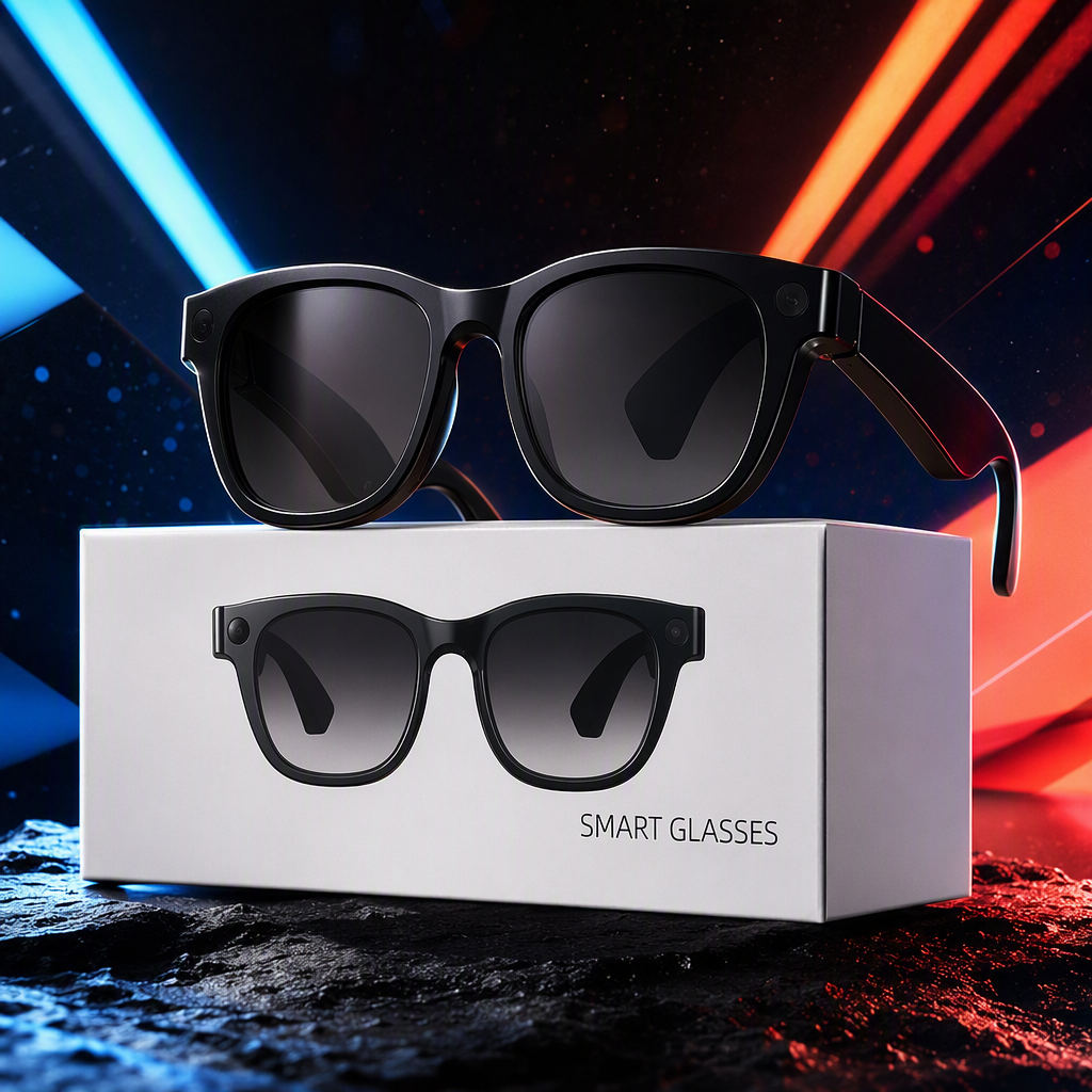 Fashionable white packaging box, suitable for smart glasses, portable storage box, simple design, storage accessories, storage box, storage bag Specification image