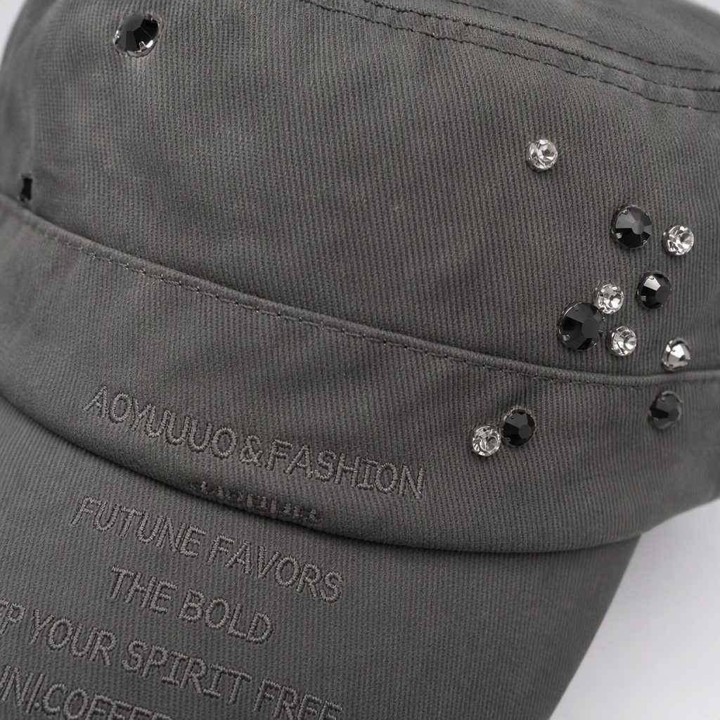 Cinco sombreros militares rhinestone decoración moda versátil hombre mujer tendencia casual sombreros accesorios regalos regalos Application Scenario
