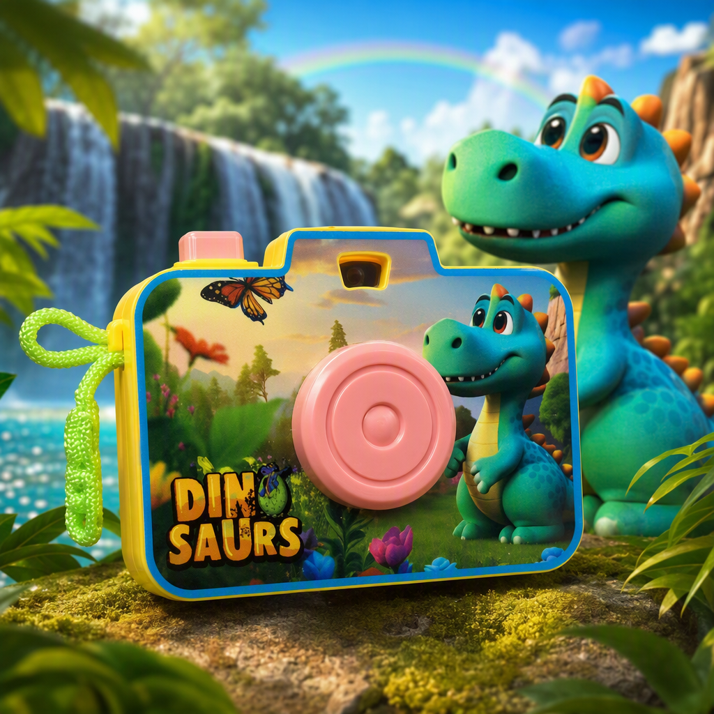 Dinosaur toy camera, children's simulation viewfinder camera, boy playing house, small toy with lanyard Specification image