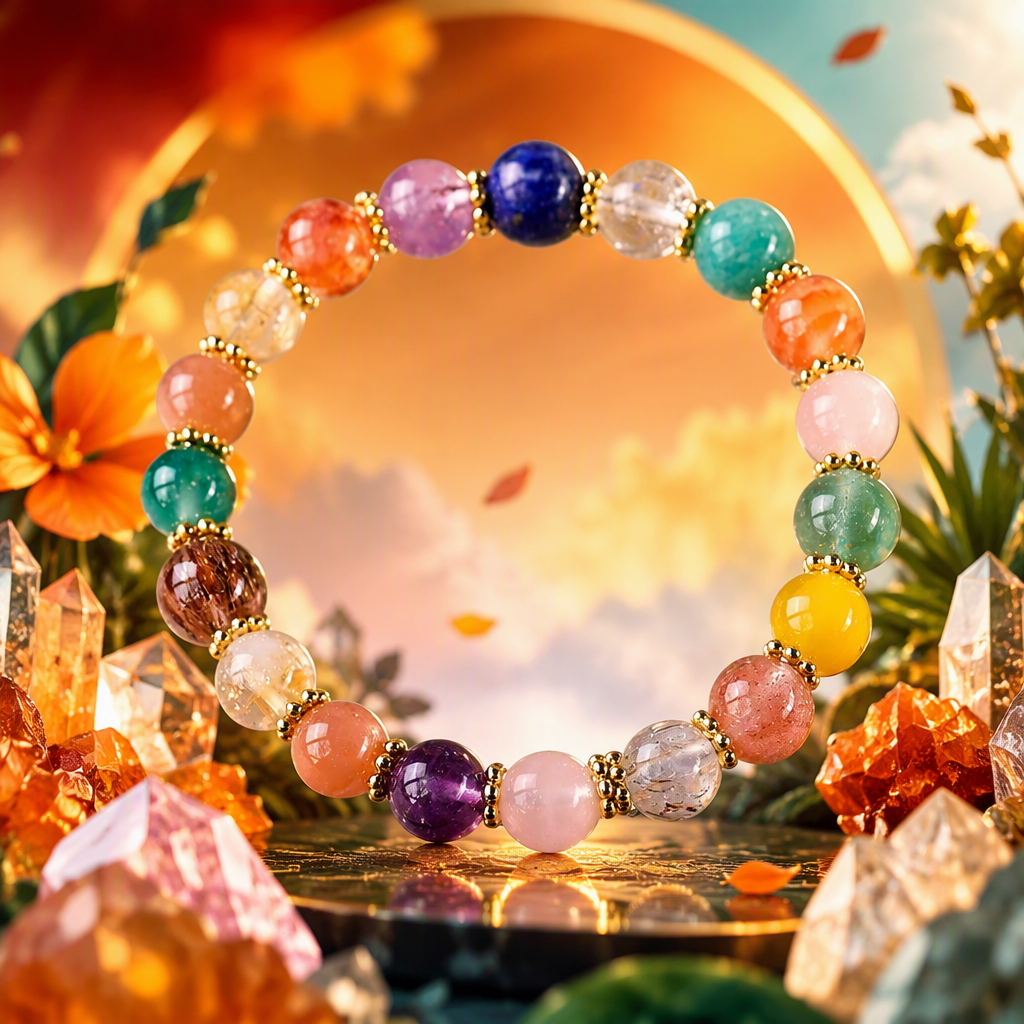 [joyería yajinpe] oro negro super amarillo asser y otros cristales de colores mano cadena pulsera 8mm perlas de cristal natural colorido mano cadena moda y regalo versátil Specification image