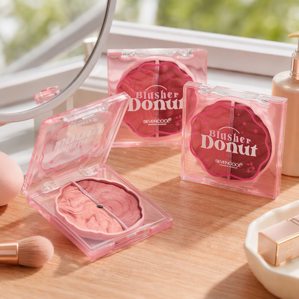 This natural and soft blush powder compact is a must-have for long-lasting nude makeup and brightening the complexion Item Picture