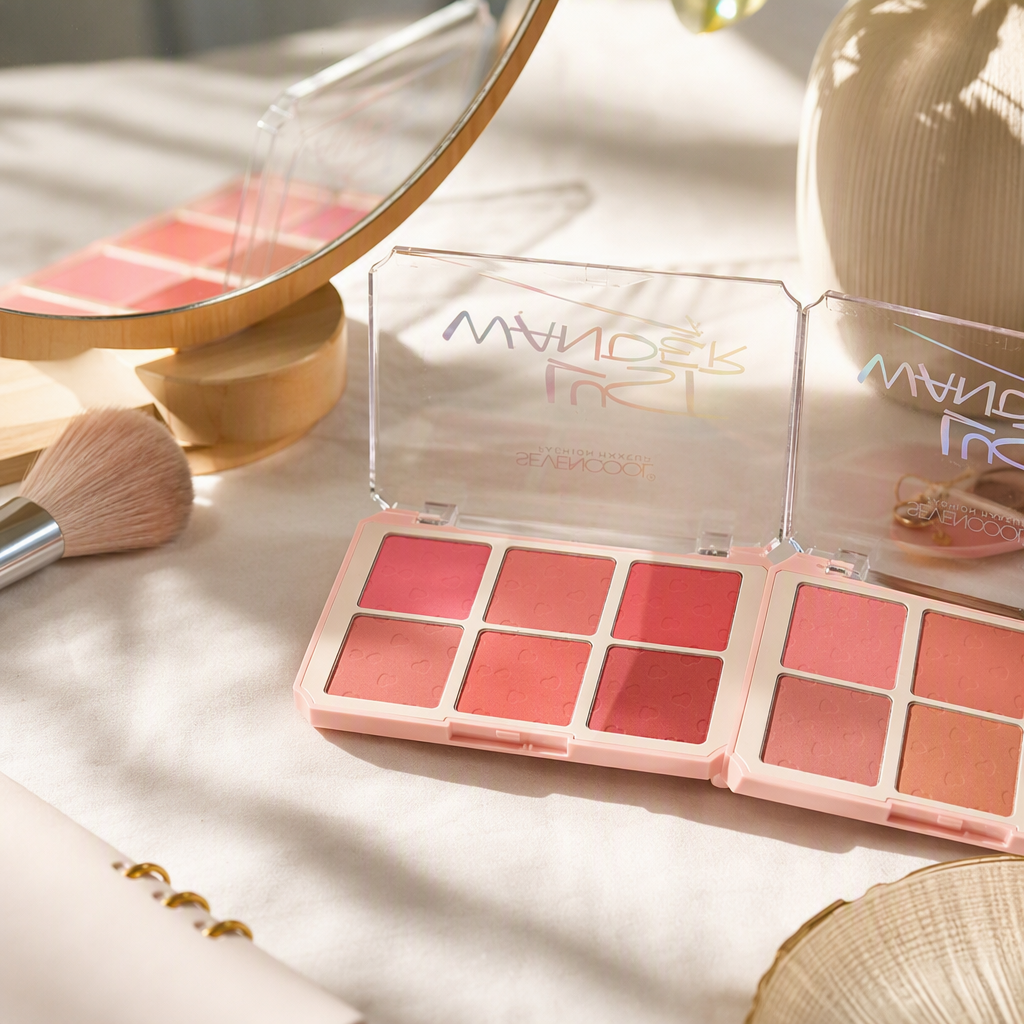 Recommended new natural and soft blush powder compact for long-lasting and smooth nude makeup Application Scenario