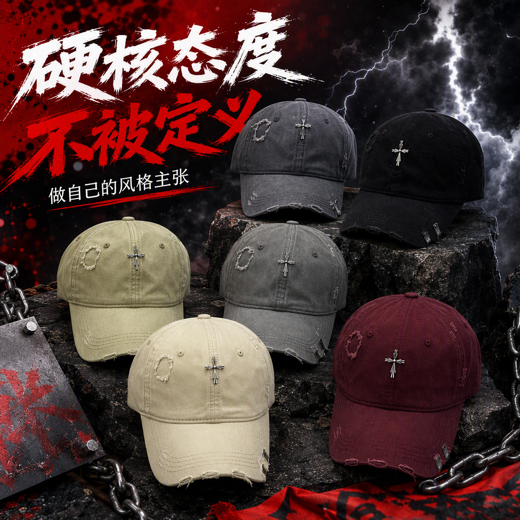 Colorful and versatile casual baseball cap with holes, fashionable and versatile sports cap, trendy for both men and women Specification image