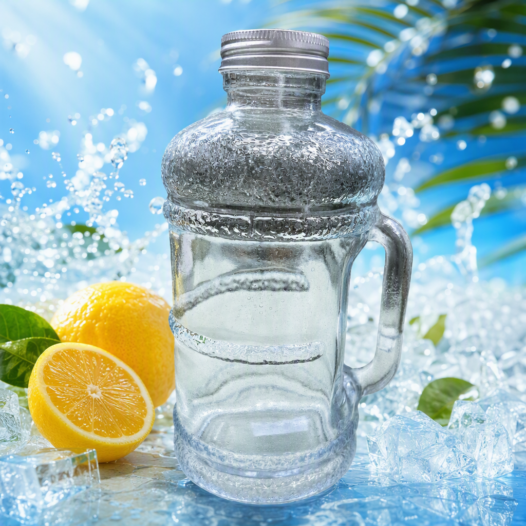 Hervidor de vidrio transparente multifuncional resistente al calor y al frío tetera doméstica creativa simple vaso de agua de vidrio con asa Specification image
