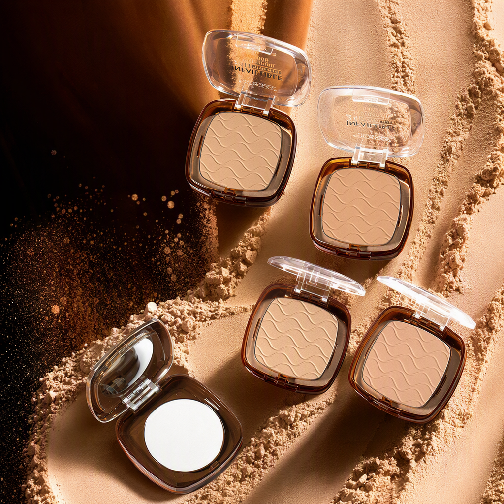 Long-lasting oil-control powder compact, natural concealer, light, breathable, touch-up and setting powder box details Picture