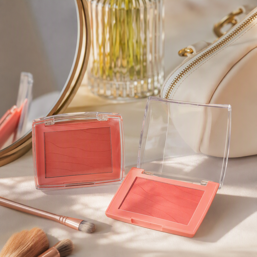 Natural nude blush blush powder compact, long-lasting and not easy to smudge, soft and contouring makeup product