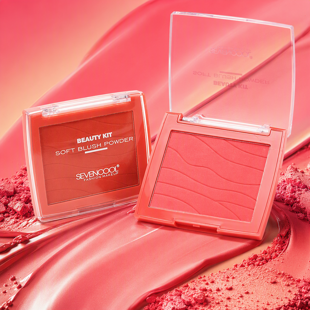Natural nude blush blush powder compact, long-lasting and not easy to smudge, soft and contouring makeup product Item Picture